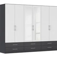 rauch Kleiderschrank Schrank Garderobe Wäscheschrank HERSBRUCK in 2 Breiten (Breiten: 226 oder 271 cm, Höhe 210 cm) mit 6 großzügigen Schubladen sowie Spiegeltüren MADE IN GERMANY