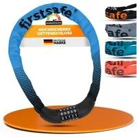 firstsafe Kettenschloss Fahrradschloss mit Zahlencode 100 cm