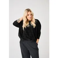 ONLY CARMAKOMA Oversize-Shirt CARSILVERY GLAMOUR LUREX 3/4 TOP NOOS