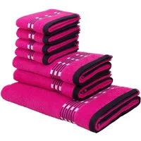 OTTO home Handtuch Set Jonnie, Walkfrottee (Set, 7-St), Handtücher aus 100% Baumwolle, Handtuchset mit gemusterter Bordüre