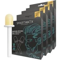 SMARTWAXX Warmwachs-Haarentferner 24 Wachs-Sticks zur Entfernung von Nasen- & Ohrenhaaren, 48-tlg., Hygienische und langanhaltende Art der Nasenhaarentfernung