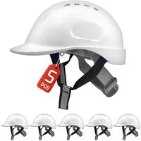 Mustbau Schutzhelm EN397 Sicherheitshelm, Arbeitshelm mit ABS-Material (5-tlg), Bauhelm, 52-66cm Einstellbar