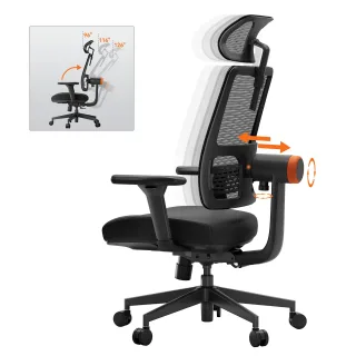 Newtral MagicH002 Ergonomic Home Office Chair, High Back Desk Chair with Unique Adaptive Lumbar Support, Adjustable Head
