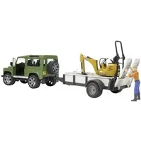 Bruder® Spielzeug-Auto Land Rover Defender Station Wagon mit Einachsanhänger, JCB 2593