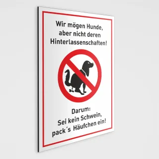 Hundekot Schild - Sei kein Schwein DIN A4