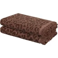 OTTO home Strandtuch Tiffani, Leopardenmuster, Premium Strandtücher 2-tlg, 500 gr/m², Frottier (2-St), 90x180 cm, Animal Print, Leo, modern, Urlaub, mit Fransen