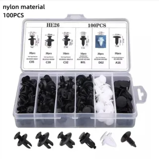 100pcs Auto Fastener Clip Kit Fender Rivet Clips Car Body Push Retainer Pin Rivet Bumper Door Trim Panel Retainer Car Cl