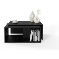 Platan Room Couchtisch Wohnzimmertisch 90x48x40 cm (2er Set), Kaffeetisch modern, Sofatisch mit Stauraum, Satztisch