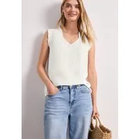 STREET ONE Rüschenbluse Sommertop mit V-Neck und Rüschen
