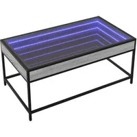 vidaXL Couchtisch Couchtisch mit Infinity-LED Grau Sonoma 90x50x41 cm (1-St)