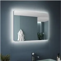 SONNI Badspiegel Badspiegel Lichtspiegel LED Spiegel Wandspiegel mit Touch-Schalter, 70 x 50cm kaltweiß IP44 energiesparend