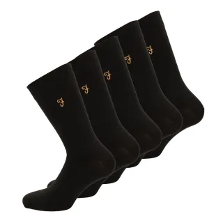 Farah - "Kinley" Kleid Socken für Herren (5er-Pack) (Schwarz)