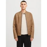 Jack & Jones Lederimitatjacke JJEWARNER WASHED PU JACKET NOOS mit Bandkragen