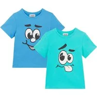 bonprix T-Shirt (Packung, 2-tlg) bequeme Passform, Kurzarm-Design, aus Baumwolle