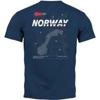 Neverless Print-Shirt Herren T-Shirt Backprint Norwegen Flagge Schriftzug Norway Explorer mit Print