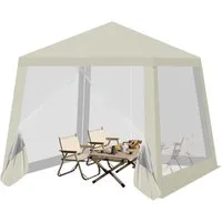 Woltu Pavillon, mit 4 Seitenteilen, 3x3 m, mit Seitenwänden Moskitonetz