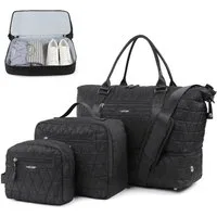 TANTOMI Reisetasche 3-Tlg Set Reisetasche Groß, Weekender Handgepäck Tasche (Erweiterbares Weekender Bag mit Nassfach), Leichte Travel Bag mit Schuhfach Kulturbeutel