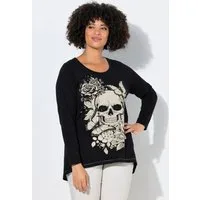 Angel of Style T-Shirt T-Shirt längere A-Linie Totenkopf Glitzernähte