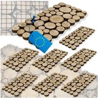 Modo24 Gartensteg Gartenweg aus Holz, Gehweg Holzweg Trittplatten Holzscheiben-Weg, 8-St., Gartenplatten Bodenplatten Holzpfad Gartenweg Nachhaltig FSC Holz