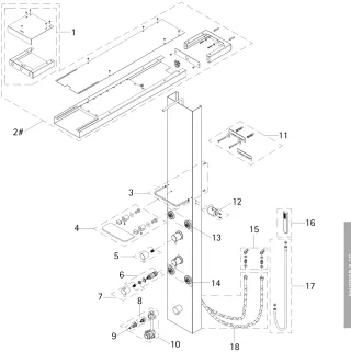HSK Ersatzteile Lavida Traverse (Edelstahl-poliert) (inklusive Pos. 1), E98598-1-80 E98598-1-80