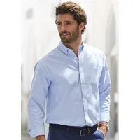 H.I.S Langarmhemd Regular-fit Oxfordhemd langarm mit Button-down-Kragen aus reiner Baumwolle