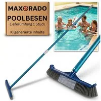Maxorado Poolbürste Lange Poolbürste 2,4m mit Teleskopstange für Poolreinigung Boden Wand, (Set Kit, Schwimmbecken Besen), Poolbesen Pool Reinigung Stange Bürste