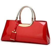 LuxusKollektion Handtasche Damen Handtasche PU-Lackleder Henkeltasche Abendtasche Hochzeit_rot
