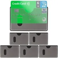 valonic Etui valonic - Kreditkartenhüllen RFID-Block 6 Stück Einschub oben 59 x 91 mm, transparent, abgeschirmt, RFID NFZ Schutz, Kreditkarte, Scheckkarte