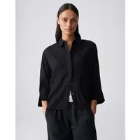 OPUS Hemdbluse Forna aus leichter Webware mit Crinkle Effekt Mit Eingrifftaschen für praktische Alltagslooks