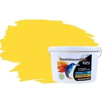 RyFo Colors Wand- und Deckenfarbe Manufakturweiß Gelbtöne,1 L reicht für ca. 8 m², Deckkraft-/Nassabriebklasse 1, matt, atmungsaktiv, für Innenräume