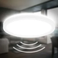 B.K.Licht LED Deckenleuchte LED Panel Bewegungsmelder IP44 weiß - BKL1603, LED fest integriert, 2700K - Extra-Warmweiß, LED Badlampe 24 x 3 cm Weiß 16W Badleuchte Decke Badezimmer Küche