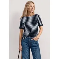 STREET ONE Rundhalsshirt Sommershirt mit Boat Neck und Streifen