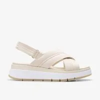 Clarks Clarks - Tuscan Cross Cream Leather - Beige Sandalette