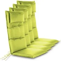 Aspero Hochlehnerauflage 4 Hochlehner Stuhlauflagen Sitzpolster, (Set), Wasserdicht