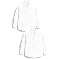 Next Langarmhemd Langarmhemden im Slim-Fit (3 - 17 Jahre), 2er-Pack (2-tlg)