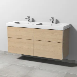 Sanipa 3way Waschtischunterbau zu Villeroy & Boch Subway 2.0 Waschtisch mit 4 Auszügen, Eiche-Nordic BR61748