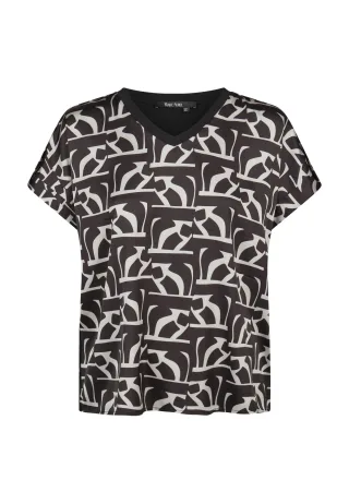 Marc Aurel - Blusenshirt mit grafischem Print black varied - Gr. - 42