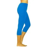 YESET Caprihose Damen 3/4 Capri Leggings Baumwolle BLAU S Capri kurze Leggings