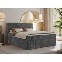 MKS MÖBEL Boxspringbett TILIANO (Packung, Set, Gepolstertes Kopfteil, Topper T25, Polsterbett, T30-Schaum), Doppelbett, Multipocket-Matratzen, Zwei Bettkästen, Cord Bett