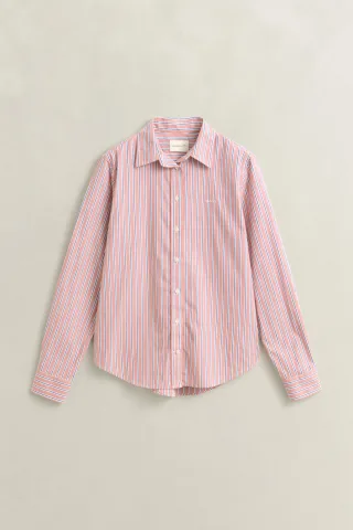 GANT - Regular Fit Classic Popeline-Bluse mit Streifen DEEP GRAPE WINE - Gr. - 38