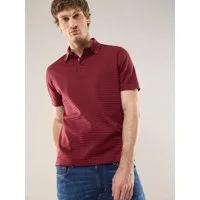 Walbusch Poloshirt Herren Strukturiertes Kurzarm Shirt aus Baumwolle Merzerisierte Baumwolle, Jacquard-Streifen, atmungsaktiv, pflegeleicht