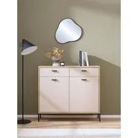 Home affaire Sideboard Fredericia, moderne Kommode, Schrank in Kaschmir, 115 cm breit, zeitlos, schwarze Metallgriffe und -füße, ausreichend Stauraum