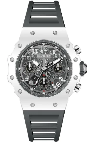 Invicta Racing 69622 Herrenuhr - Quarzwerk - Acryl mit silbernem Zifferblatt - 40 mm