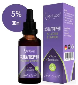 5% CBD Schlaftropfen mit Melatonin & Lavendel 30ml