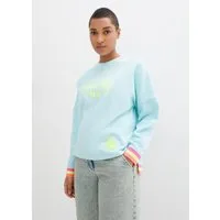 bonprix Sweatshirt loose fit Passform, mit Neon-Details, aus 100% Baumwolle, Langarm