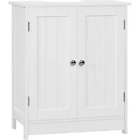Woltu Waschbeckenunterschrank Badunterschrank, Verstellbarer Einlegeboden, weiß, 50x60x30 cm