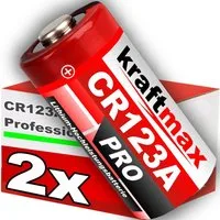 kraftmax 2er Pack CR123 / CR123A Lithium Hochleistungs- Batterie Batterie, (1 St)