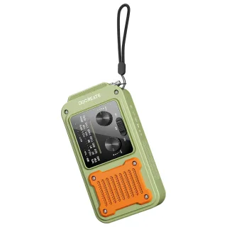 Docreate ER-64P Emergency Hand Crank Radio Portable Solar-Powered 2000mAh Battery Flashlight NOAA Weather Alerts USB Out