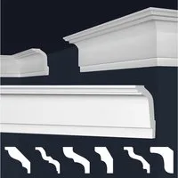 marbet design Stuckleiste E-33, 2 Meter / 1 Leiste, XPS Styropor weiß - Deckenleisten Deckenstuck Leisten E-Leisten - (2 Meter / 1 Leiste E-33)