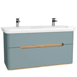 VitrA Sento Set 130 cm Waschtisch + Unterschrank 2 Laden Fjordgrün Matt,65879 65879